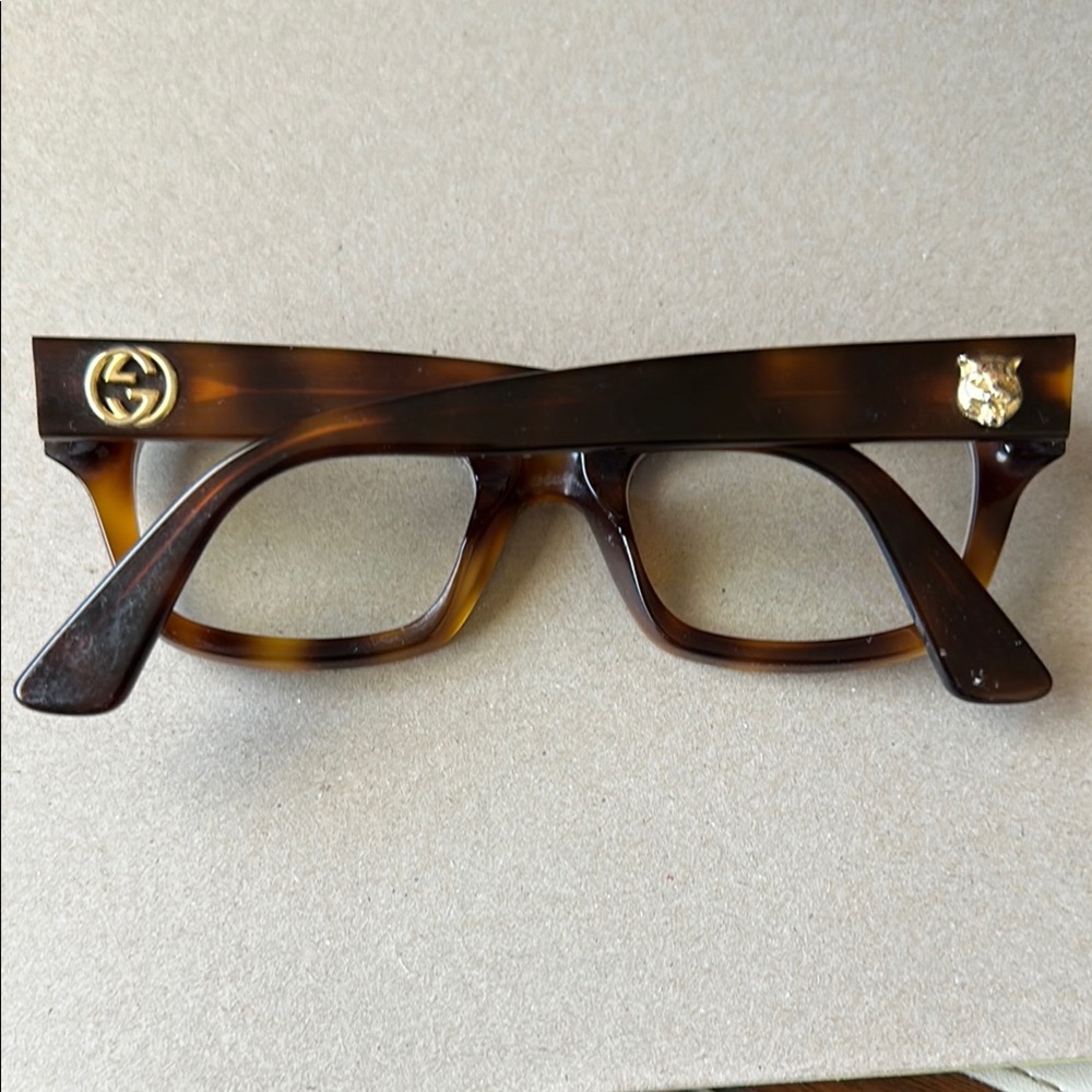 Gucci Brown Tortoiseshell Square Glasses